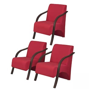 Kit3 Poltronas Decorativas Vênus 1 Lugar Braço Pé Madeira D Salla Suede