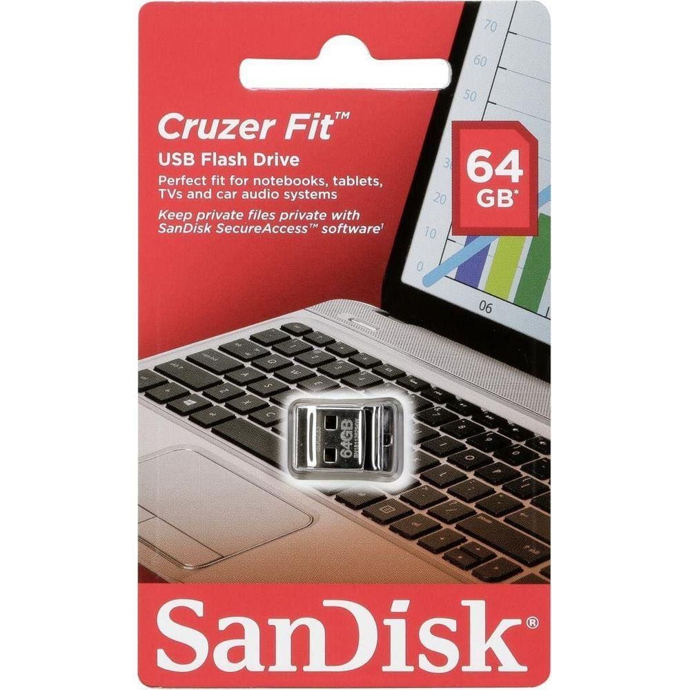 Sandisk Cruzer Fit Usb Flash Drive 64 Gb