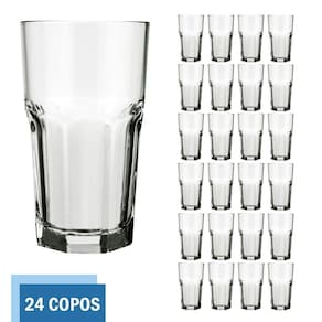 Copo Vidro 340ml Bristol Suco Agua Cristal Luxo Nadir - 24Un