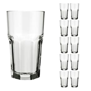 Jogo 10 Copos 340ml Vidro Bristol Suco Drinks Transparente