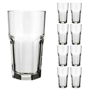 Jogo 8 Copos 340ml Vidro Bristol Suco Drinks Transparente