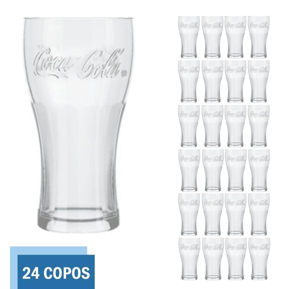 Copo de Vidro Coca Cola Clássico 470ml Cristal Nadir - 24 Un