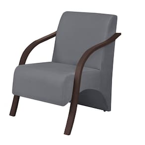 Poltrona Vênus 1 Lugar Braço Madeira D Salla Suede