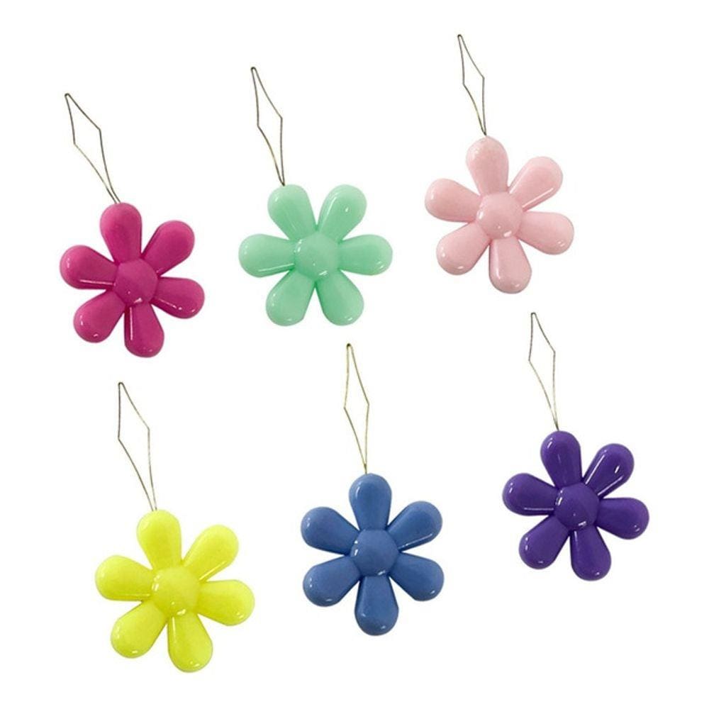 6 Colocador Passador Linha Em Agulha Costura Flor Coloridos