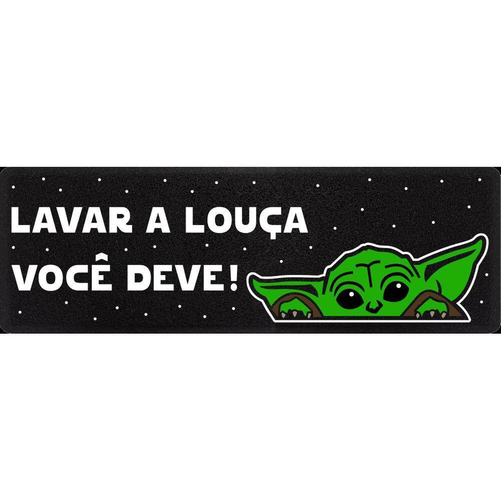 Tapete de Cozinha 1,25x0,40cm Yoda Star Wars LAVAR A LOUÇA