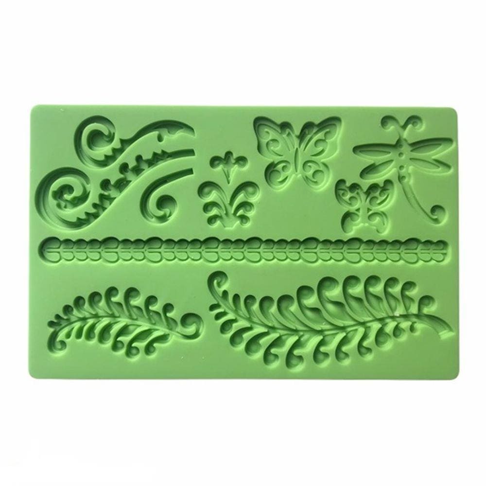 Molde De Silicone Jardim Plantas Borboletas
