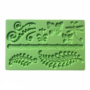 Molde De Silicone Jardim Plantas Borboletas