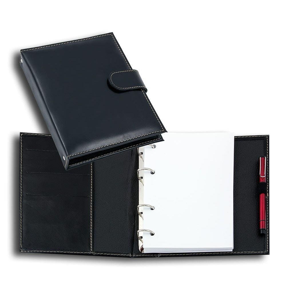 Porta Bloco Super em Couro Legítimo Preto