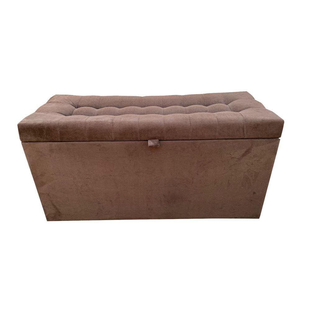 Recamier Puff Baú Estofado 1 Metro - Marrom