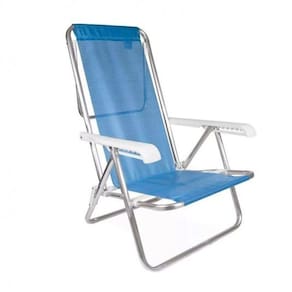 Cadeira Alumínio Sannet Azul 8 Posições Praia Piscina Mor