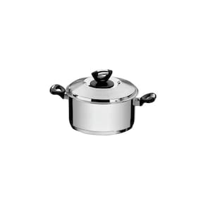 Caçarola Tramontina Solar Baquelite Funda em Aço Inox Fundo Triplo com Tampa Alças de Baquelite 16 cm 1,8 L Tramontina