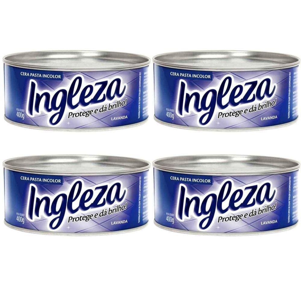 Kit 4 Cera Pasta Incolor 400G Pisos Cimentados Móveis Portas