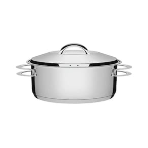 Caçarola Tramontina Solar Rasa em Aço Inox Fundo Triplo com Tampa e Alças 24 cm 4,7 L Tramontina