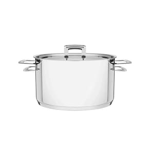 Caçarola Tramontina Funda em Aço Inox Fundo Triplo com Tampa Plana e Alças 24 cm 6,1 L Tramontina