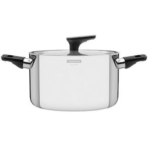Caçarola Tramontina Grano Baquelite Funda Aço Inox Corpo Triplo Tampa Alças de Baquelite 24 cm 5,8 L Tramontina