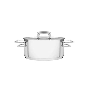 Caçarola Tramontina Brava Rasa em Aço Inox Fundo Triplo com Tampa Plana e Alças 20 cm 2,9 L Tramontina