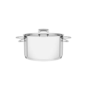 Caçarola Tramontina Brava Funda em Aço Inox Fundo Triplo com Tampa Plana e Alças 20 cm 3,6 L Tramontina