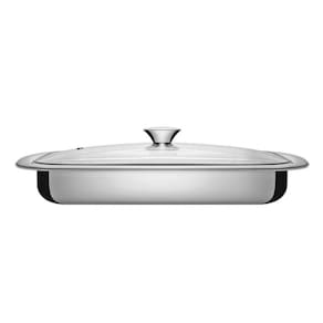 Assadeira Tramontina Cosmos Retangular em Aço Inox com Tampa de Vidro 43 cm Tramontina