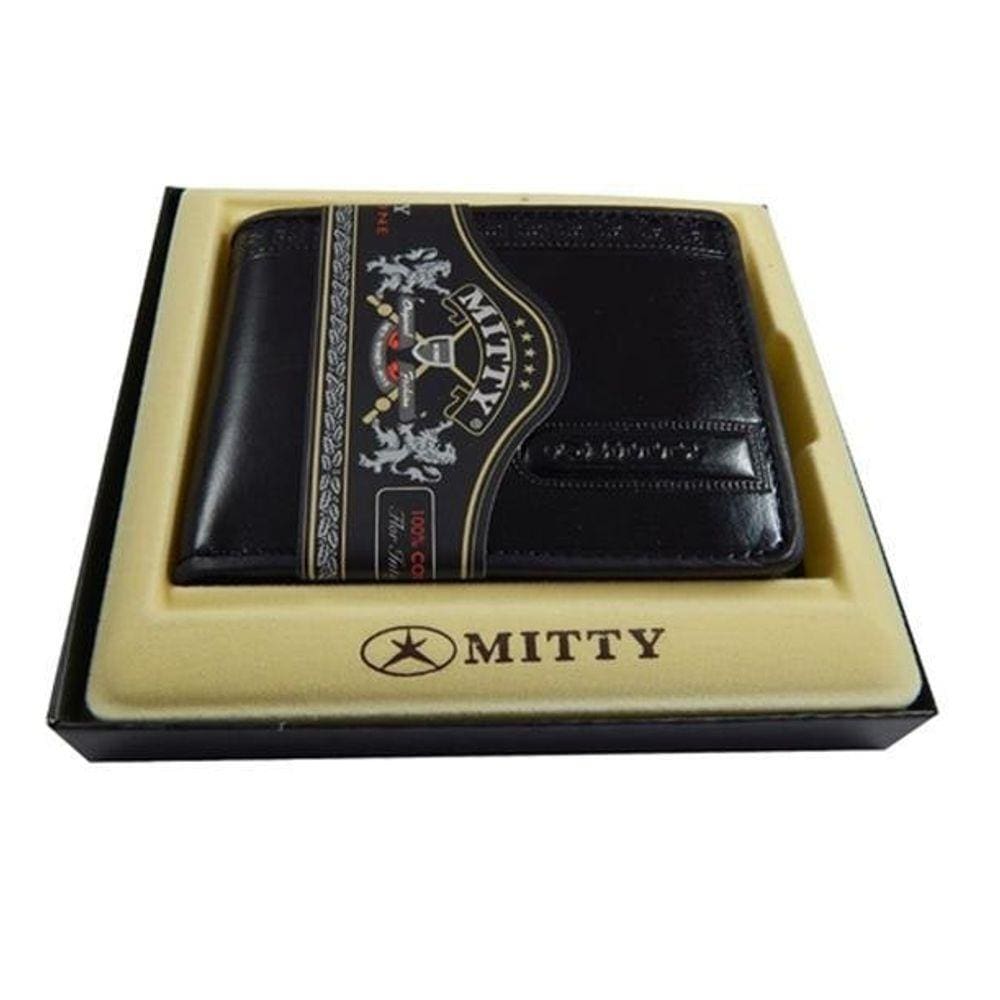 Carteira Mitty Em Couro Com   Preto  - M1R