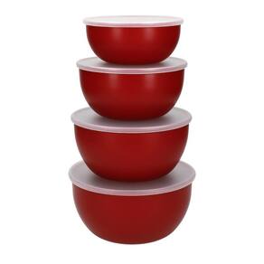 Conjunto De 4 Tigelas Com Tampa Kitchenaid - Vermelha