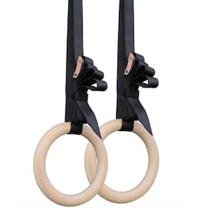 Kit Argolas De Suspensão Madeira Crossfit E Ginástica Gt792