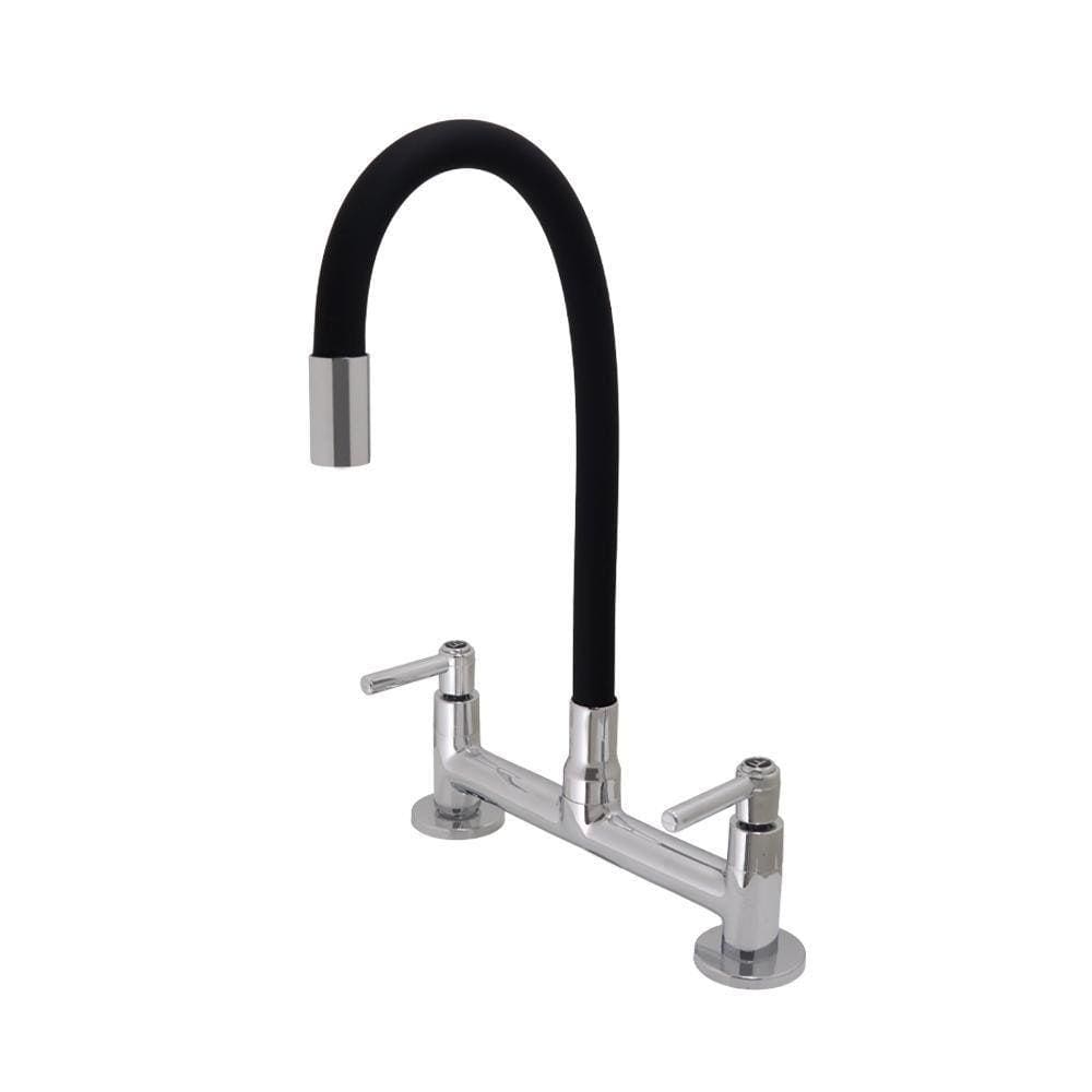 Torneira Misturador Cozinha Color Flexível Preto Mesa Meli