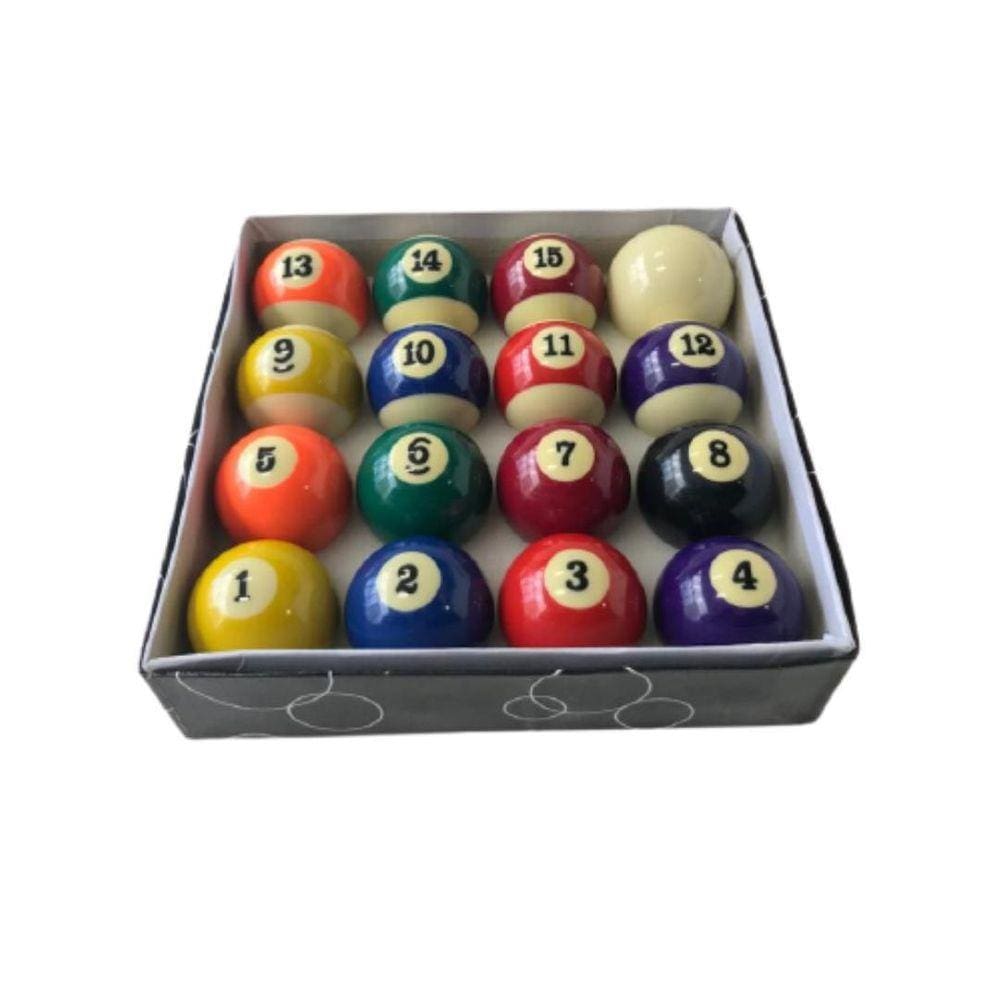 Jogo de bolas de bilhar numeradas de 38 mm com bolão