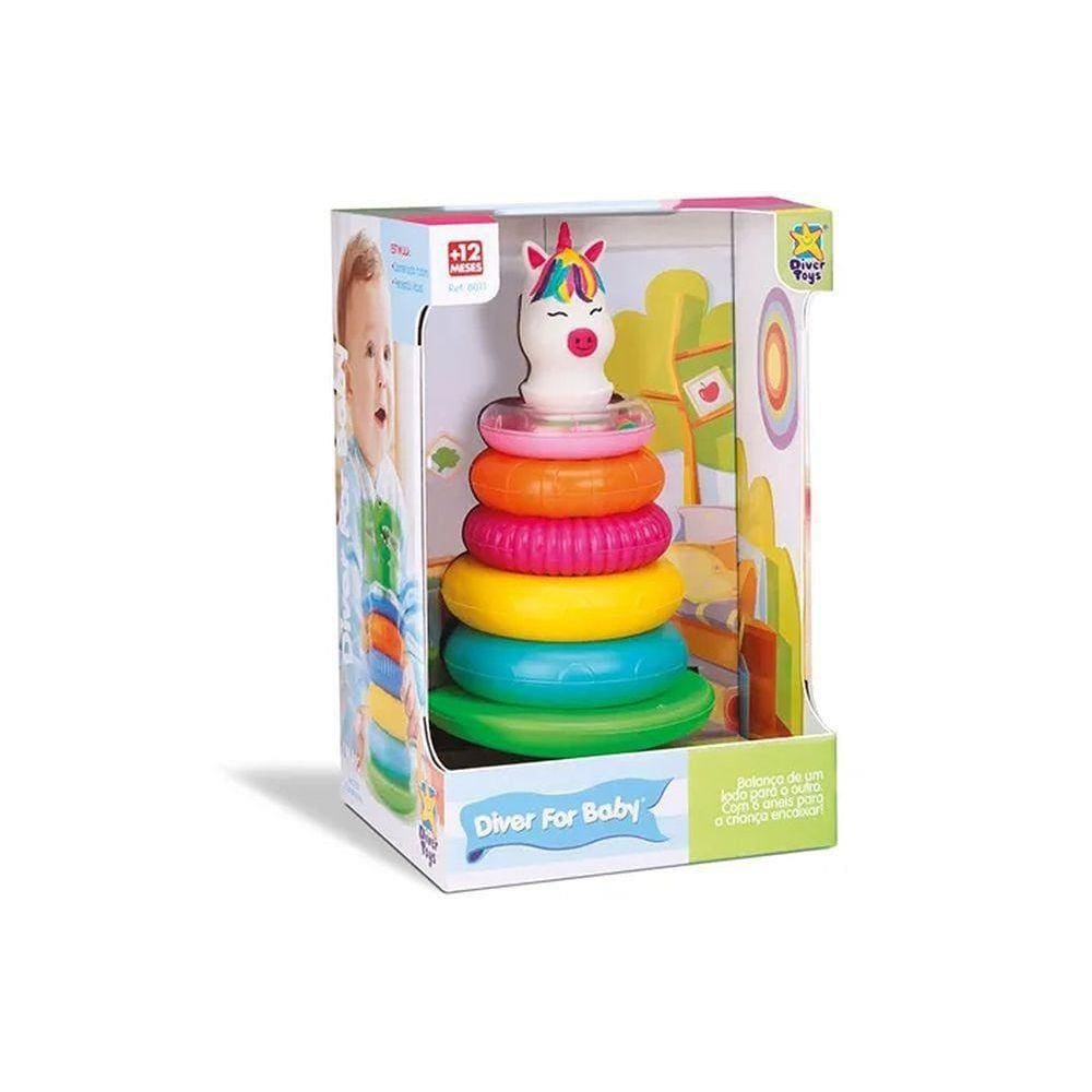 Pirâmide de Argolas Unicórnio- Diver Toys