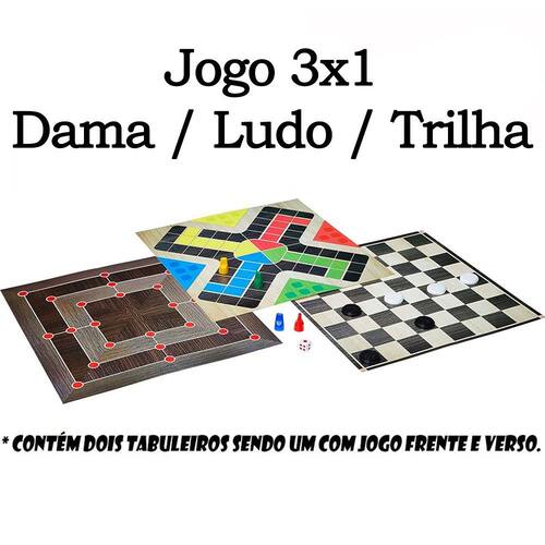 Ludo e Trilha no Estojo de Madeira