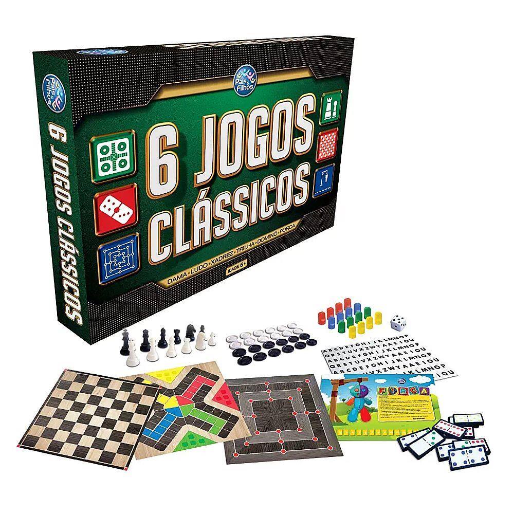 Jogos Classicos 6 Em 1 Xadrez Domino Dama Ludo Bingo Trilha