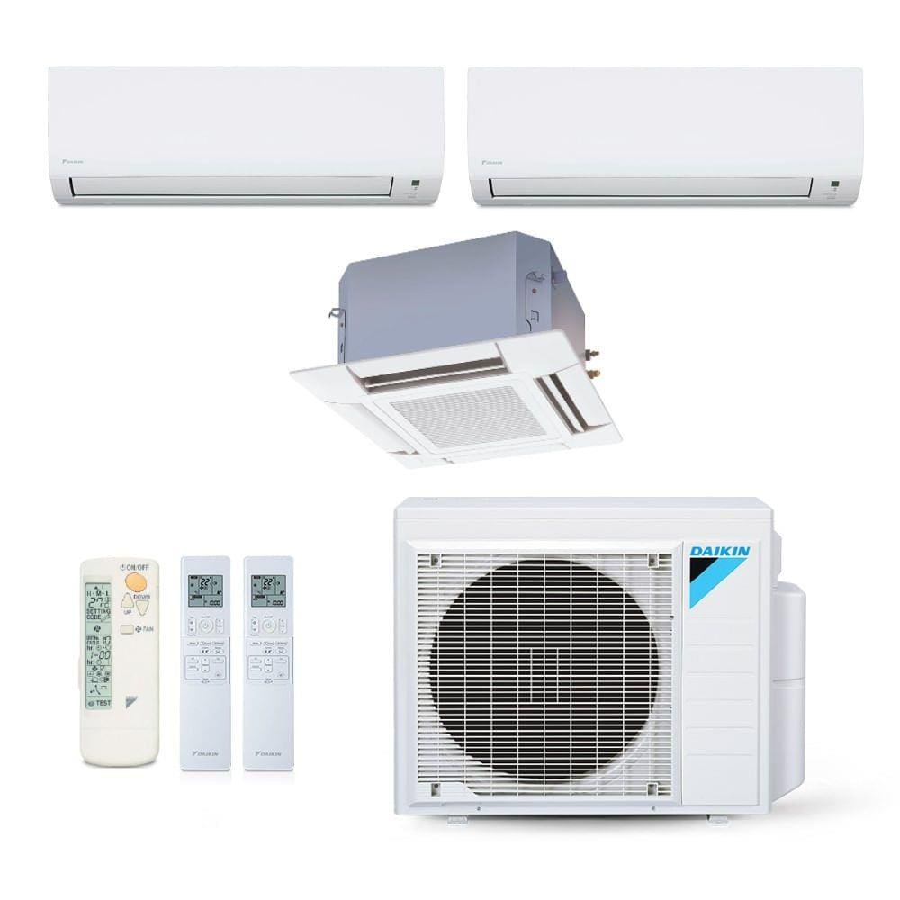 Ar-Condicionado Multi Split Inverter Daikin 28.000 BTUs (2x Evap HW 9.000 + 1x Evap K7 24.000) Quente/Frio