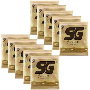 Kit 10 Encordoamentos Violao Aco Sg Bronze 010 Cod 6685