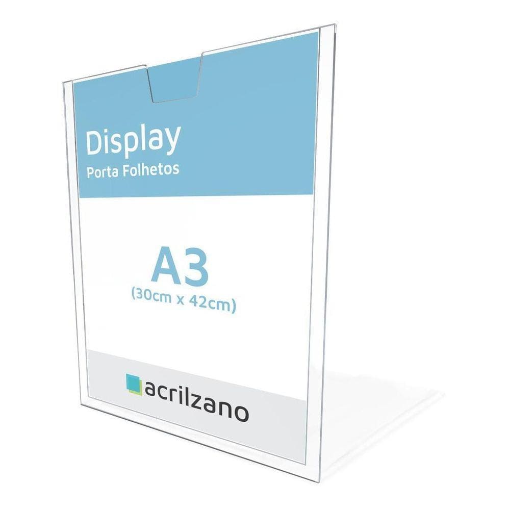 Kit 10 Display Acrilico Resistente De Parede Mesa A3 30X42Cm