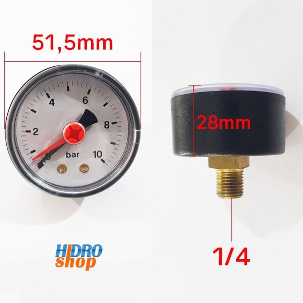 Manômetro Angular 1/4" 10 Bar - 00612442