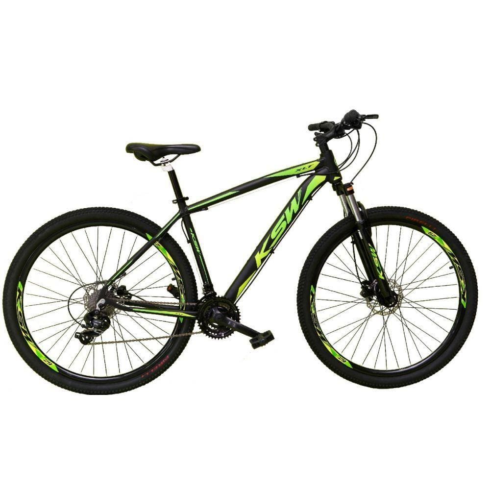 Bicicleta Aro 29 24v K7 Freio Hidráulico Preto/verde Tam 15