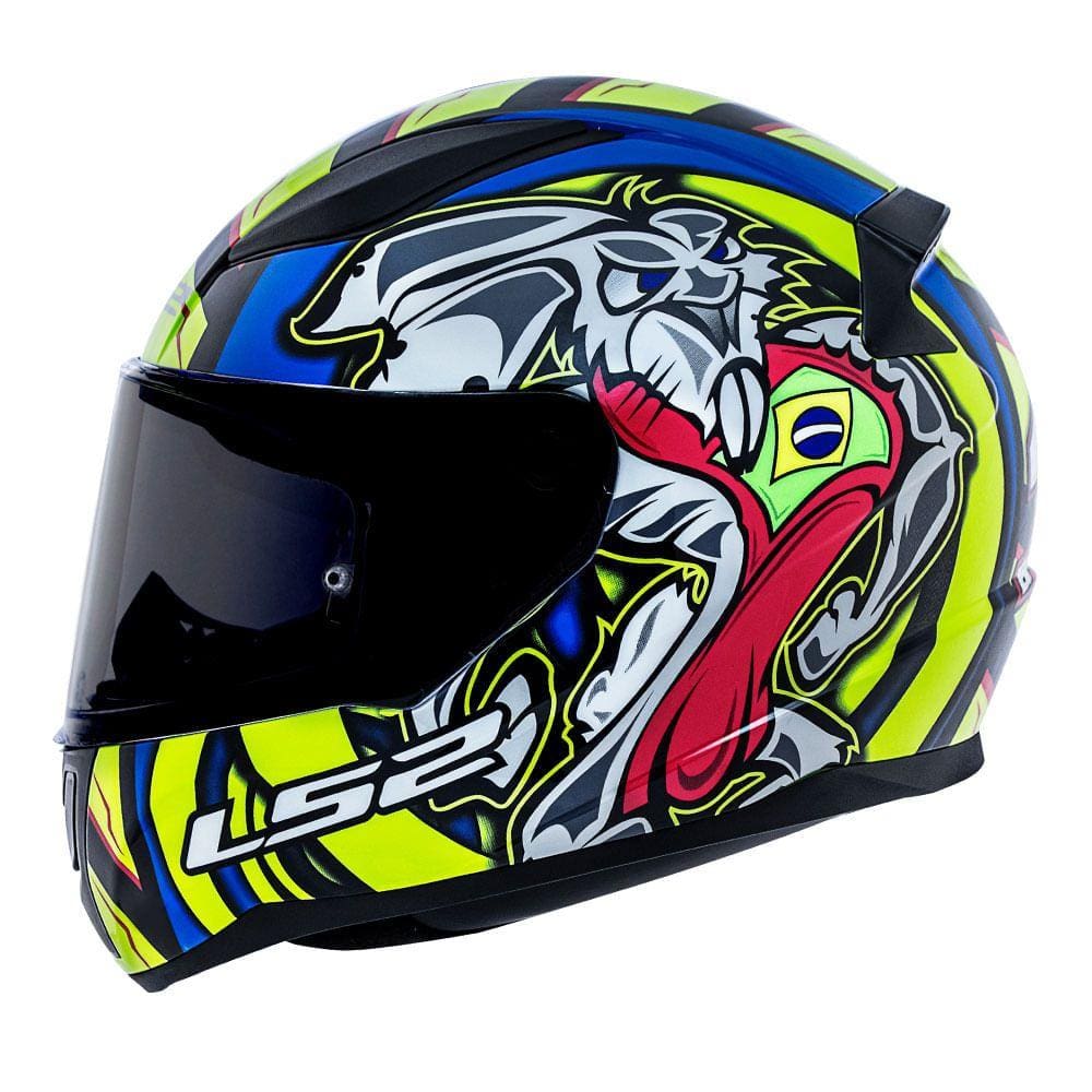 Capacete LS2 FF353 Rapid Alex Barros - Azul e Amarelo - Tamanho: 60