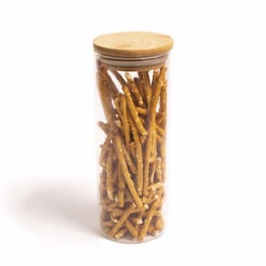 Pote De Vidro De Mantimentos 450Ml C/ Tampa De Bambu Oikos