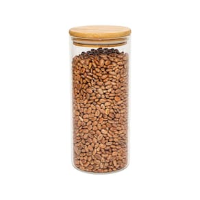 Pote De Vidro De Mantimentos 800Ml C/ Tampa De Bambu Oikos