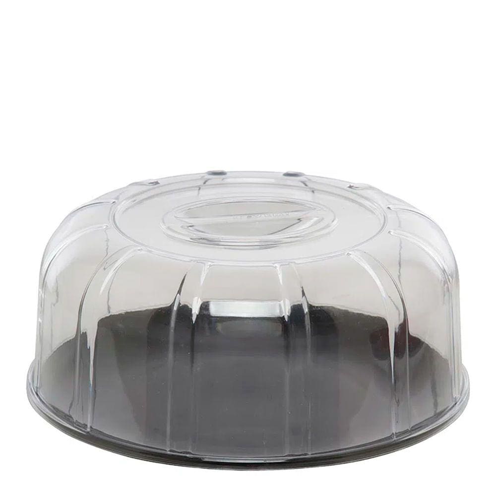 Boleira Elegance Redonda Com Tampa 30cm Preta em Policarbonato Linha Profissional Cook VEM