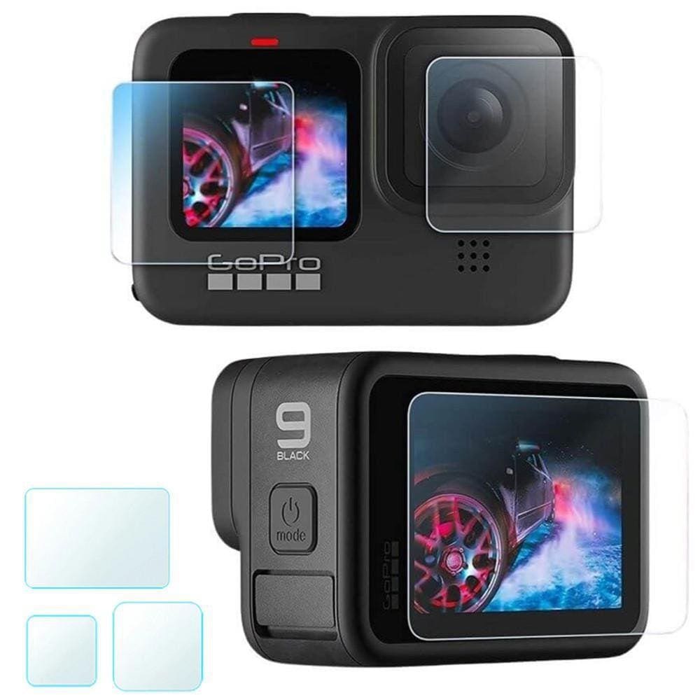 Película Vidro Lente E Lcd Frontal/Traseiro Câmera Hero 9 Black
