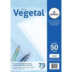 Bloco Tecnico Sem Margem Vegetal A-3 73G.50Fls
