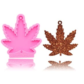Molde De Silicone Folha Chaveiro Resina