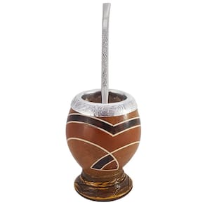 Conjunto Kit Para Chimarrão Cuia Porongo Bomba Inox Desenho