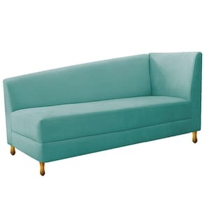 Recamier Valéria 160cm Lado Esquerdo Suede Azul Tiffany