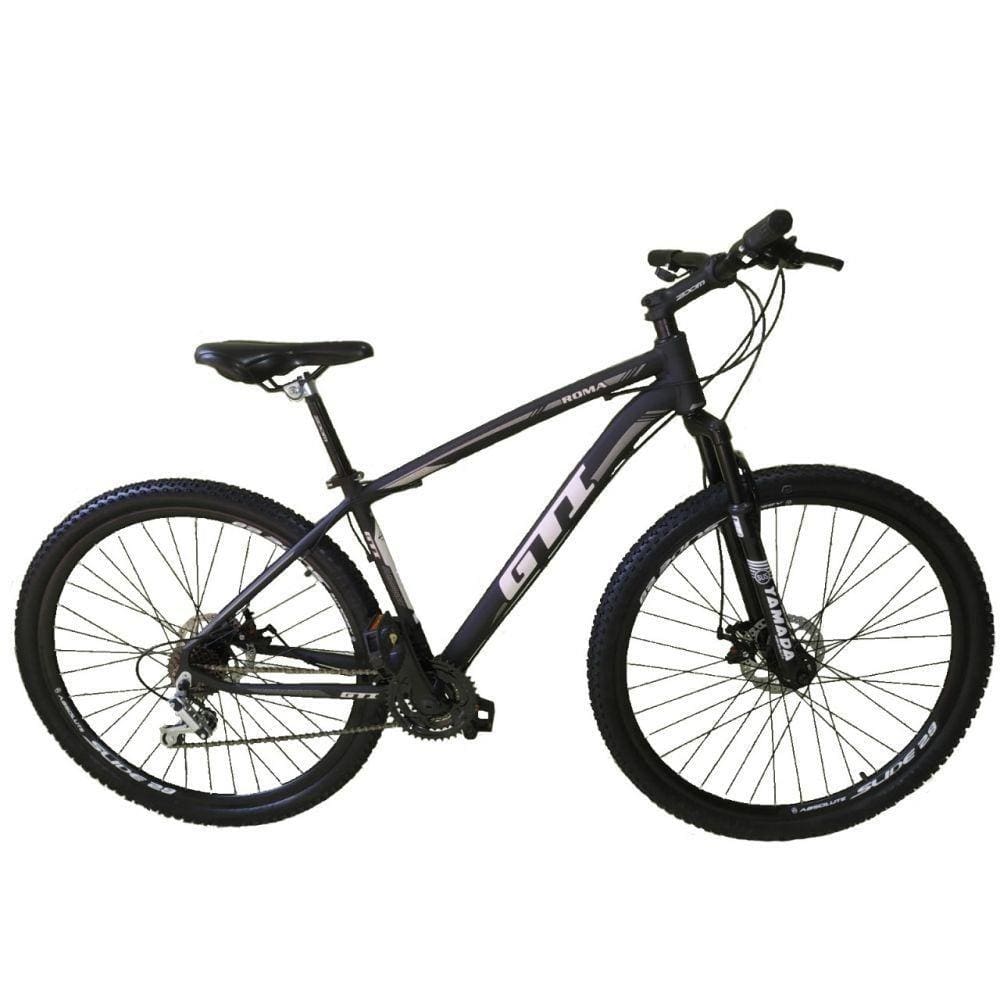 Bicicleta Aro 29 21v Freio A Disco Preto Com Cinza Tam19