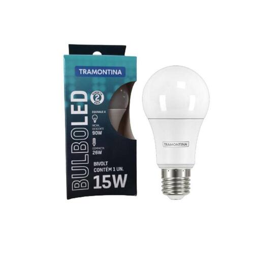 Kit 5 Lâmpadas Led Bulbo 15W E27 6500K Bivolt Tramontina Menor preço em Kit 5 Lâmpadas Led Bulbo 15W E27 6500K Bivolt Tramontina