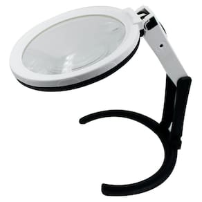 Lupa De Bancada 12 LEDs Articulável 138 Mm Bivolt Ou A Pilha