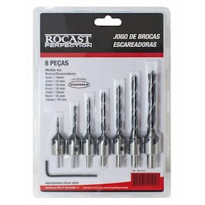 Jogo de Brocas Escareadoras (7 peças 1 chave) - Rocast