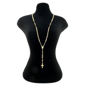 Terço Masculino 60Cm 3,5Mm Largura Folheado Ouro Gg103