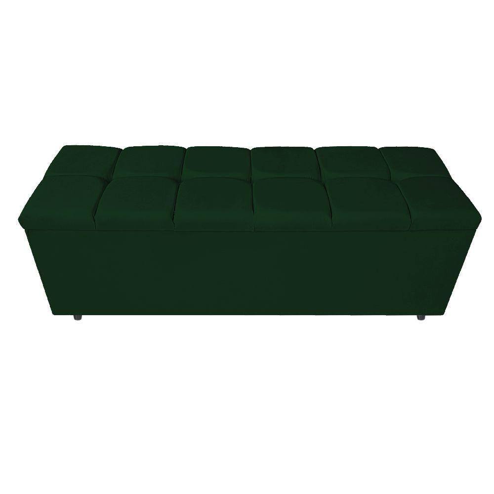 Calçadeira Estofada Manchester 195 Cm King Size Suede Verde